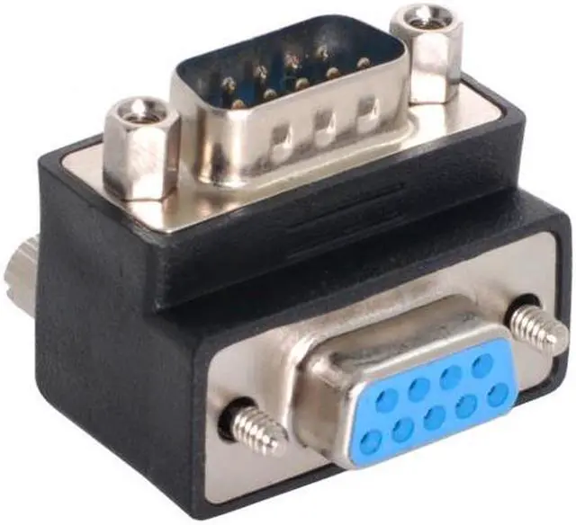 Alt view image 7 of 7 - Jimier Cable D-Sub RS232 9Pin Male to Female Down Angled 90 Degree Extension Adapter