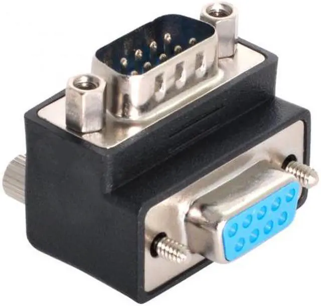 Alt view image 7 of 7 - Chenyang DB-016-UP D-Sub RS232 9Pin Male to Female Up Angled 90 Degree Extension Adapter