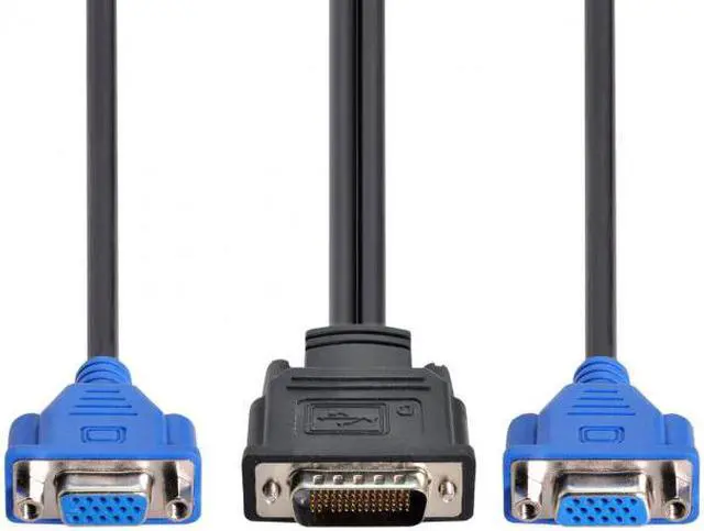Alt view image 3 of 7 - Jimier Cable DMS-59pin Male to Dual 15Pin VGA RGB Female Splitter Extension Cable for PC Graphics Card