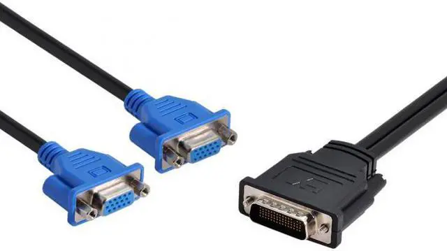 Alt view image 6 of 7 - Jimier Cable DMS-59pin Male to Dual 15Pin VGA RGB Female Splitter Extension Cable for PC Graphics Card