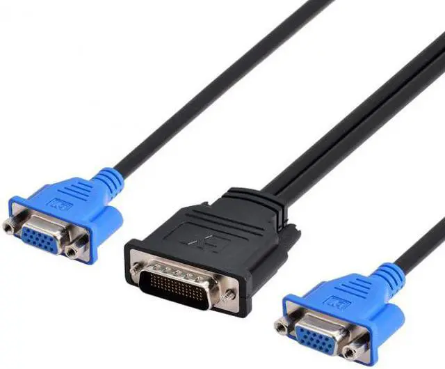 Alt view image 7 of 7 - Jimier Cable DMS-59pin Male to Dual 15Pin VGA RGB Female Splitter Extension Cable for PC Graphics Card