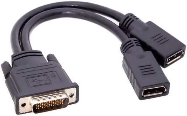 Alt view image 2 of 7 - Chenyang Cable DMS-59Pin Male to Dual DP Displayport Female Splitter Extension Cable for PC Graphics Card