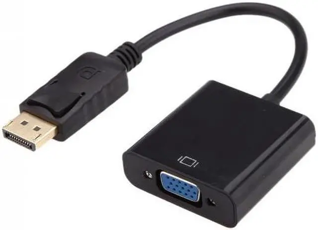 Alt view image 5 of 7 - Jimier Cable DP DisplayPort Display Port Source to VGA Female Sink Monitor Projector Cable Support ATI Eyefinity Black