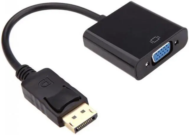 Alt view image 6 of 7 - Jimier Cable DP DisplayPort Display Port Source to VGA Female Sink Monitor Projector Cable Support ATI Eyefinity Black