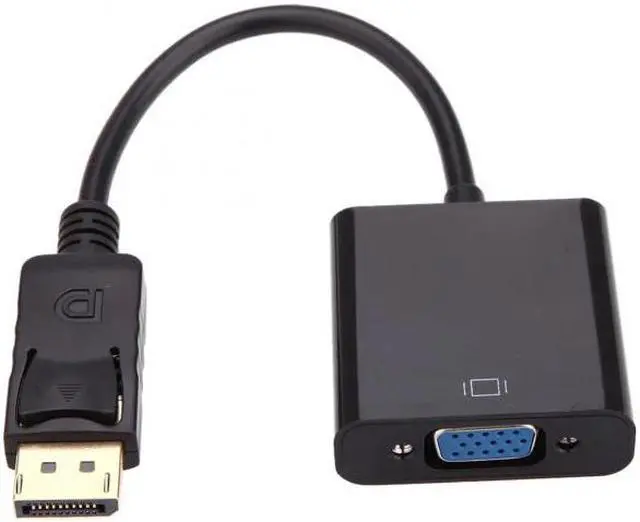Alt view image 7 of 7 - Jimier Cable DP DisplayPort Display Port Source to VGA Female Sink Monitor Projector Cable Support ATI Eyefinity Black
