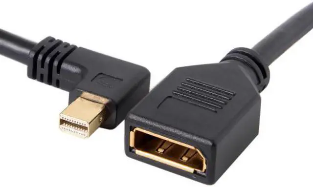 Alt view image 7 of 7 - Chenyang Cable Right Angled Mini DP DisplayPort 90 Degree to DisplayPort  Female Cable for Displays Monitors