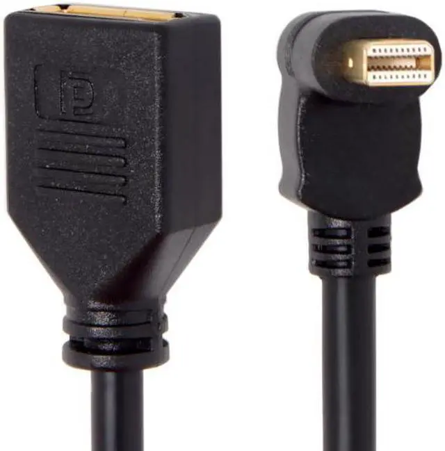 Alt view image 7 of 7 - Xiwai Cable Up Angled Mini DP DisplayPort 90 Degree to DisplayPort  Female Cable for Displays Monitors