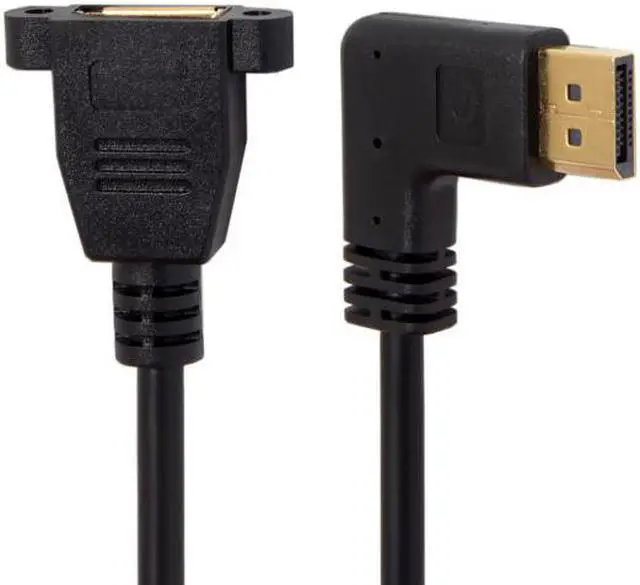 Alt view image 6 of 7 - Jimier Cable DisplayPort Display Port Male to Female 90 Degree Left Down Angled Extension Cable