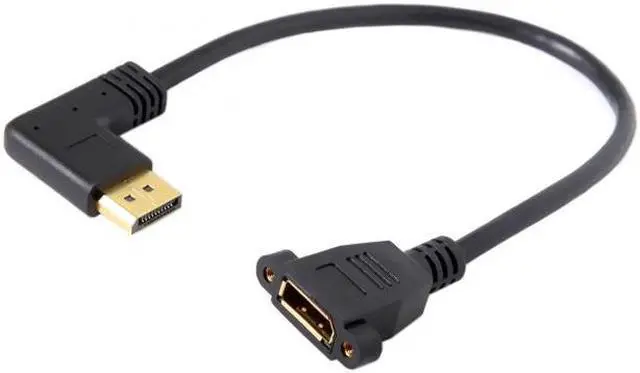 Alt view image 7 of 7 - Jimier Cable DisplayPort Display Port Male to Female 90 Degree Right Down Angled Extension Cable