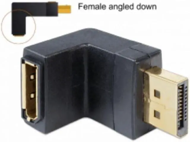 Alt view image 5 of 7 - Jimier CY DP-016-DN Down Angled 90 Degree DisplayPort Male to Female Extension Adapter