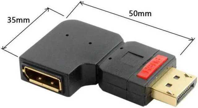 Alt view image 4 of 7 - Cablecc CY DP-016-RI Right Angled 90 Degree DisplayPort Male to Female Extension Adapter Standard DP 4K