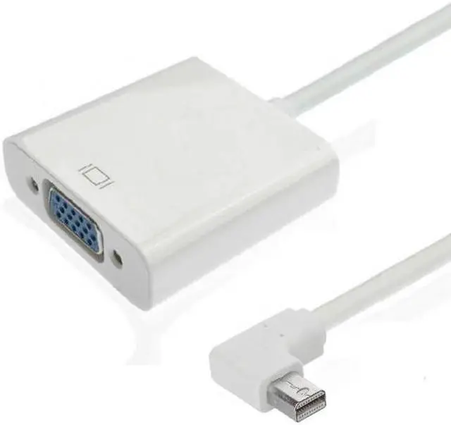 Alt view image 6 of 7 - Jimier Cable Right Angled 90 degree Mini DisplayPort DP Male to VGA RGB monitor Projector Cable Adapter White color