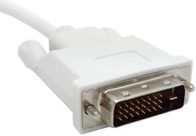 Alt view image 4 of 7 - Jimier Cable White color Left Angled 90 degree Mini DisplayPort DP Male Source to DVI Male Sink Monitor Cable 5ft 1.5m