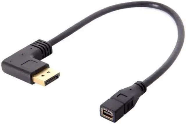 Alt view image 4 of 7 - Jimier CY DP-048-LE Left Angled DP DisplayPort 90 Degree to Mini DP DisplayPort Female Cable for Displays Monitors