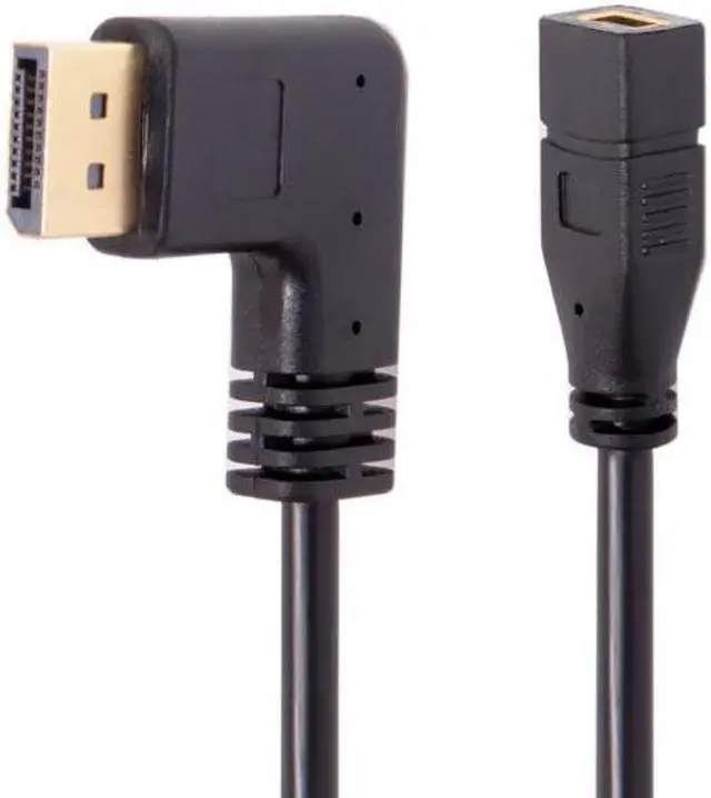 Alt view image 5 of 7 - Jimier CY DP-048-LE Left Angled DP DisplayPort 90 Degree to Mini DP DisplayPort Female Cable for Displays Monitors