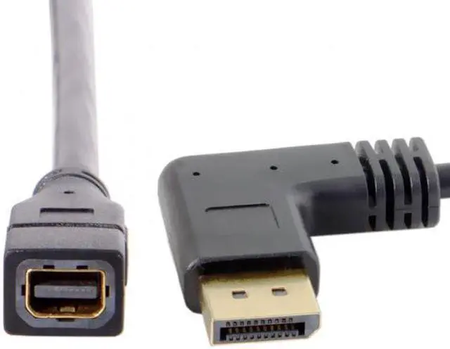 Alt view image 7 of 7 - Jimier CY DP-048-LE Left Angled DP DisplayPort 90 Degree to Mini DP DisplayPort Female Cable for Displays Monitors