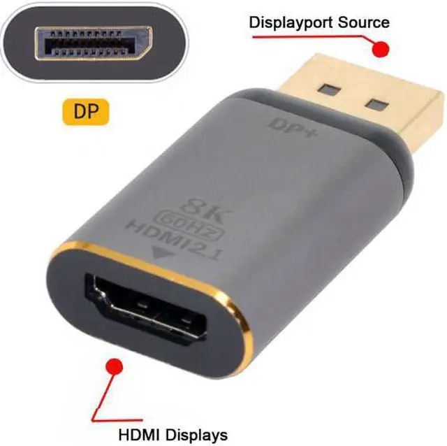 Alt view image 4 of 7 - Shenzhong DisplayPort 1.4 Source to HDMI 2.0 Display 8K 60hz UHD 4K DP to HDMI Male Monitor Adapter Connector