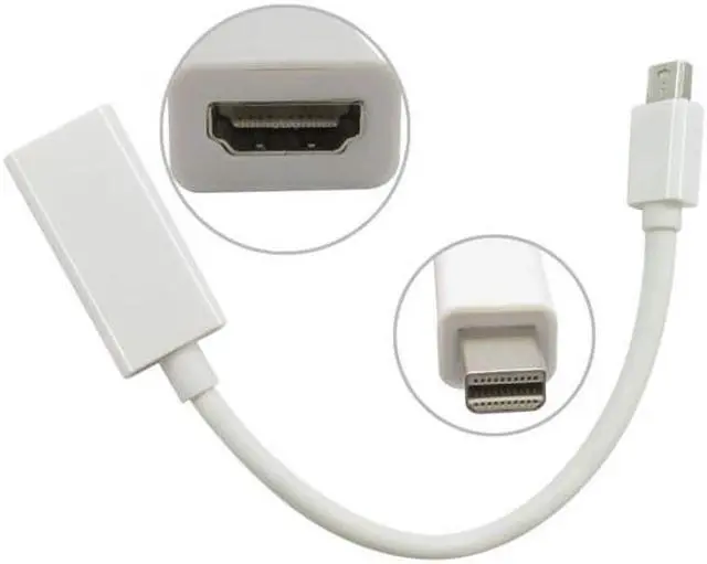 Alt view image 5 of 7 - Xiwai Cable Mini DisplayPort DP to HDMI Female 1.3 Adapter Support Audio White Color 20cm For Mac