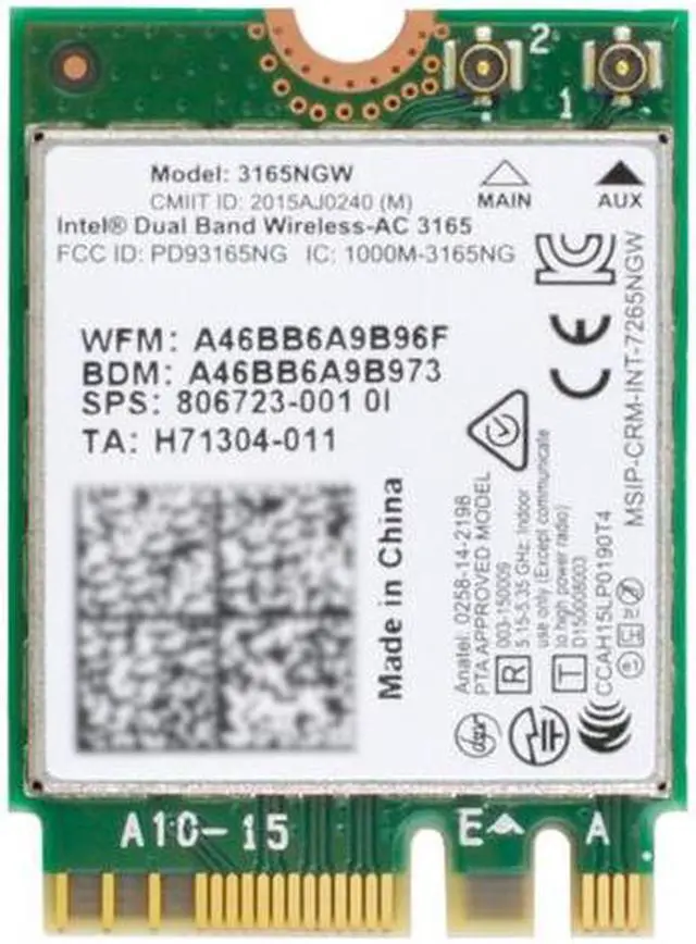 Main image of Jimier CY EP-004-3165AC Dual Band 2.4G 5Ghz 433Mbps 3165AC NGFF 802.11AC WiFi 3165NGW M.2 WLAN Card +BT 4.0 Network Adapter