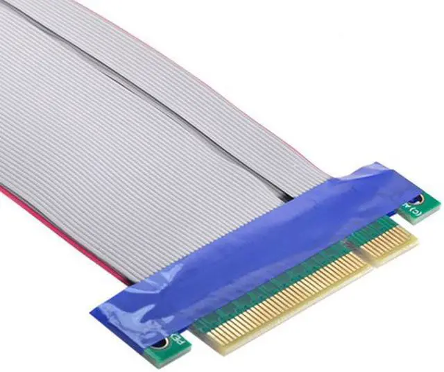 Alt view image 5 of 7 - KAIBOXIXI PCI-E Express 8X to 8x Male to Female Slot Riser Extender Card Ribbon Flexible Cable 20cm