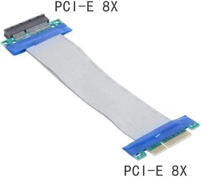 Alt view image 6 of 7 - KAIBOXIXI PCI-E Express 8X to 8x Male to Female Slot Riser Extender Card Ribbon Flexible Cable 20cm