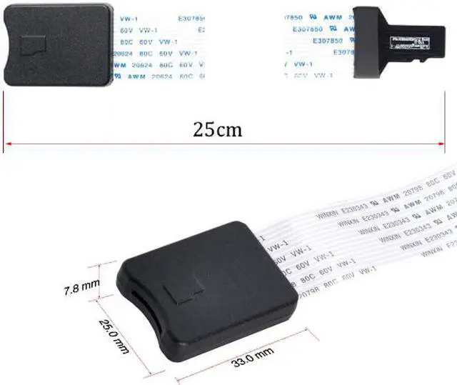 Alt view image 3 of 7 - HKCY EP-019 Micro-SD TF Memory Card Kit Male to TF Female Extension Soft Flat FPC Cable Extender 25cm