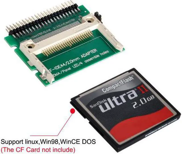 Main image of Jimier Cable CF Compact Flash Merory Card to Laptop 2.5" 44 Pins Male IDE Hard Disk Drive HDD SSD Adapter