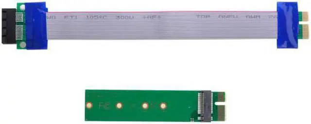 Alt view image 3 of 7 - KAIBOXIXI NGFF M-key NVME AHCI SSD to PCI-E 3.0 1x x1 Vertical Adapter with Cable Male to Female Extension