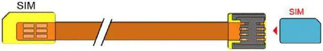 Alt view image 6 of 7 - Xiwai Cable GSM CDMA Standard UIM SIM Card Kit Male to Female Extension Soft Flat FPC Cable Extender 10cm