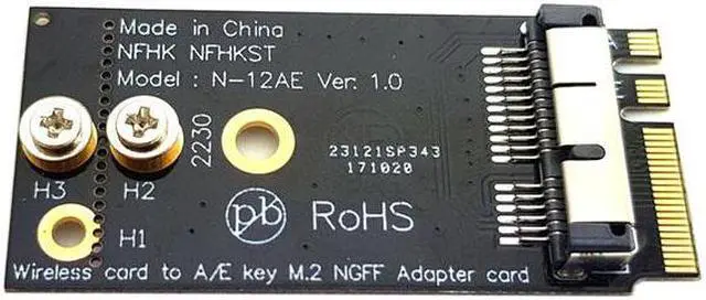 Alt view image 4 of 7 - Cablecc CY SA-073 BCM94360CS2 BCM943224PCIEBT2 Wireless Card to NGFF M.2 Key A/E Adapter for Macbook OS