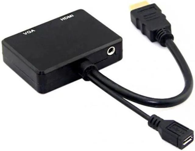 Alt view image 6 of 7 - Chenyang Cable HDMI to VGA & HDMI Female Splitter with Audio Video Cable Converter Adapter For HDTV PC Monitor