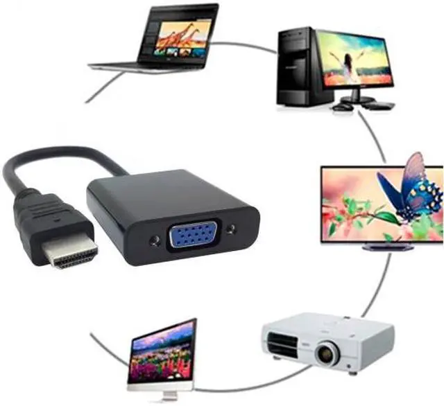 Main image of Chenyang Cable hdmi input to VGA female output projectors monitors adapter PC Laptop Black