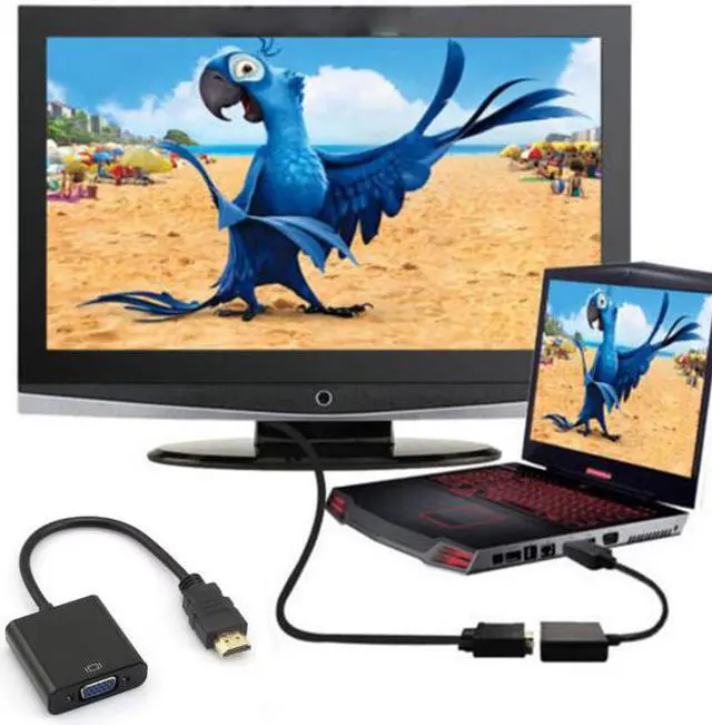 Alt view image 7 of 7 - Chenyang Cable hdmi input to VGA female output projectors monitors adapter PC Laptop Black