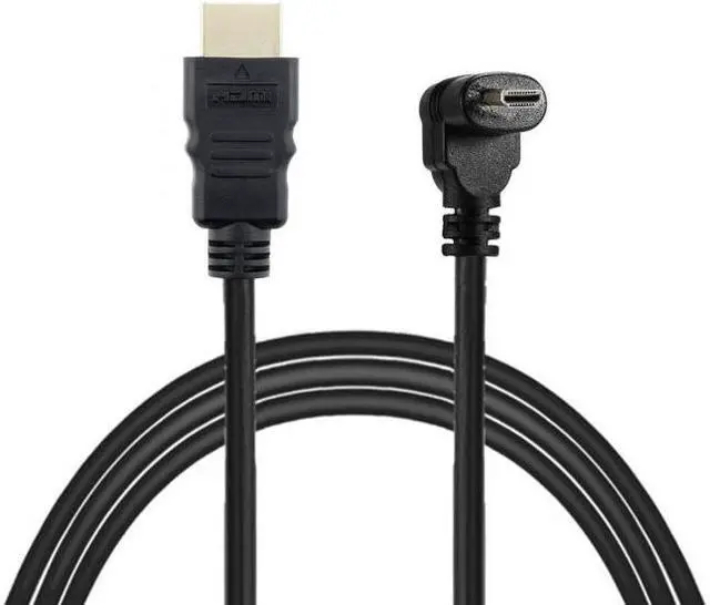 Alt view image 4 of 7 - Chenyang Cable Down Angled 90 Degree Micro HDMI to HDMI Male HDTV Cable for Cell Phone & Tablet & Camera