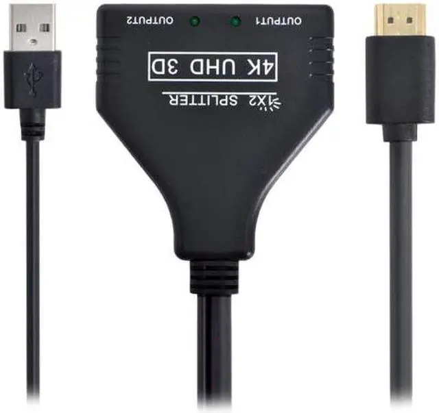 Alt view image 3 of 7 - KAIBOXIXI HDMI-Compatible 1.3 to Dual Female Splitter Switch Extension Adapter Cable with Power for HDTV Laptop 1080P