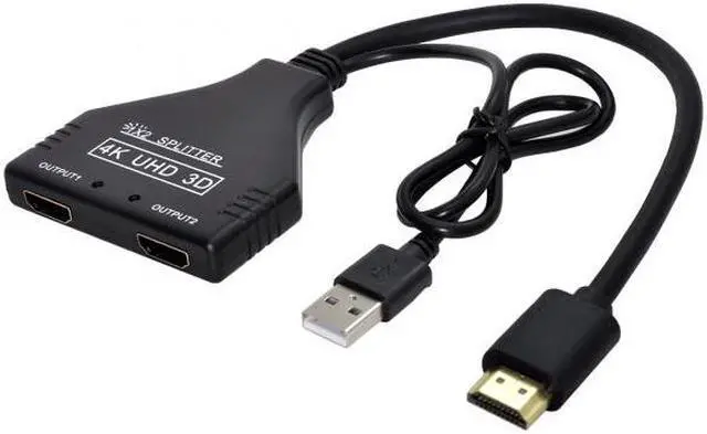 Alt view image 6 of 7 - KAIBOXIXI HDMI-Compatible 1.3 to Dual Female Splitter Switch Extension Adapter Cable with Power for HDTV Laptop 1080P