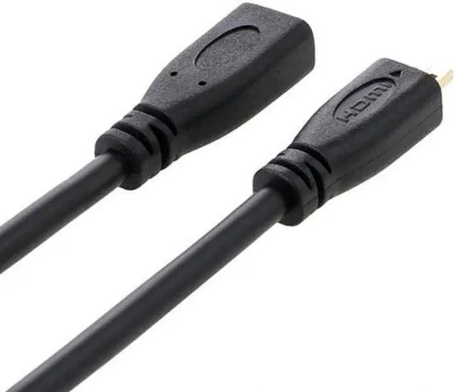 Alt view image 3 of 7 - Cablecc CY HD-089 HDMI 1.4 D Type Micro HDMI Male to Micro HDMI Female M/F Extension Cable 30cm