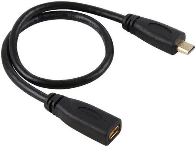 Alt view image 4 of 7 - Cablecc CY HD-089 HDMI 1.4 D Type Micro HDMI Male to Micro HDMI Female M/F Extension Cable 30cm