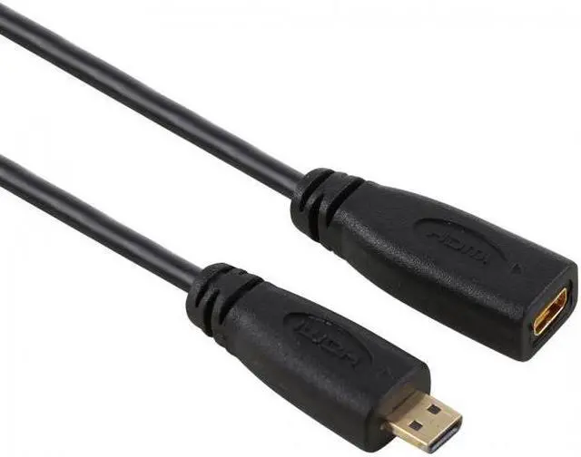 Alt view image 7 of 7 - Cablecc CY HD-089 HDMI 1.4 D Type Micro HDMI Male to Micro HDMI Female M/F Extension Cable 30cm