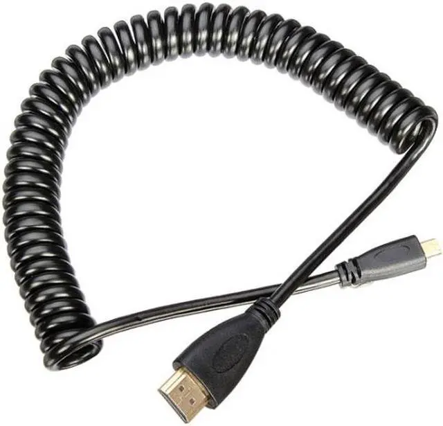 Alt view image 2 of 7 - Cablecc CY HD-110-BK Micro HDMI Male to HDMI Male stretch spring CABLE for TF201 XOOM A500 Tablet