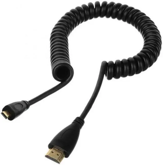 Alt view image 7 of 7 - Cablecc CY HD-110-BK Micro HDMI Male to HDMI Male stretch spring CABLE for TF201 XOOM A500 Tablet