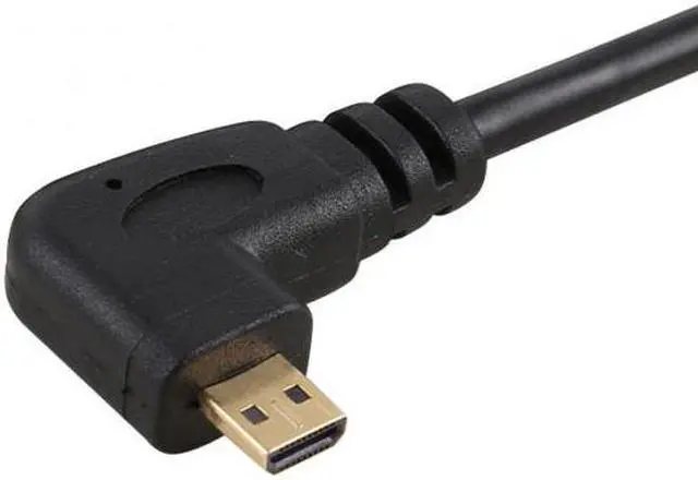 Alt view image 3 of 7 - Chenyang Cable Stretch Left Angled 90 Degree Micro HDMI to HDMI Male HDTV Cable for Cell Phone & Tablet & Camera