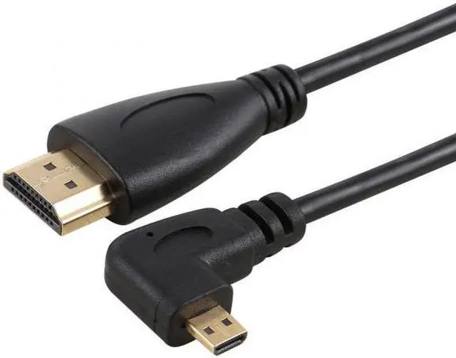 Alt view image 2 of 7 - Chenyang Cable Stretch Left Angled 90 Degree Micro HDMI to HDMI Male HDTV Cable for Cell Phone & Tablet & Camera