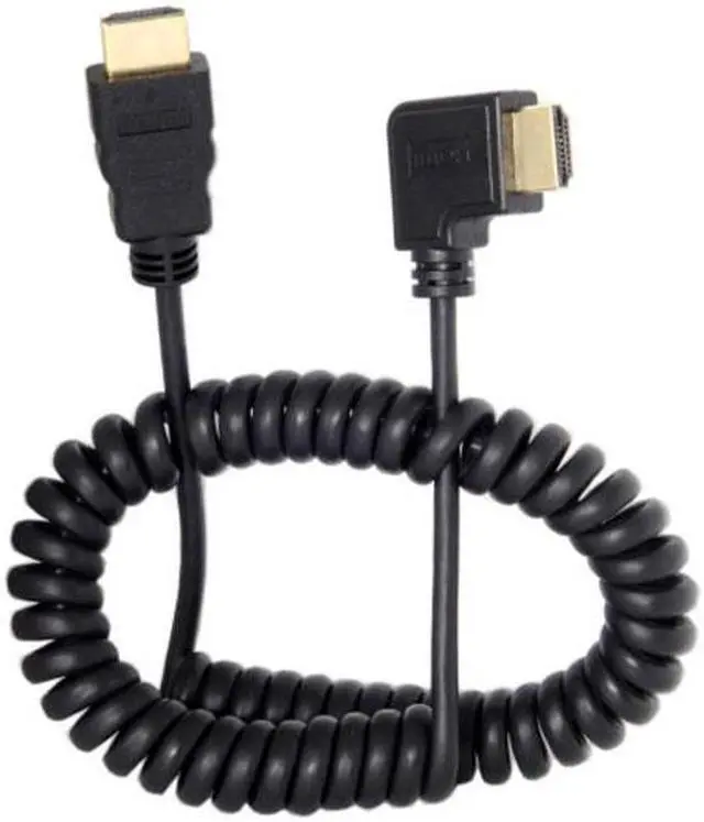 Alt view image 6 of 7 - Chenyang Cable 90 Degree Right Angled HDMI to HDMI Stretch Spring Cable for HDTV DVB DVD PC 1.2m