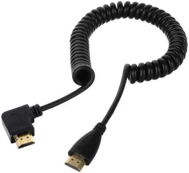 Alt view image 3 of 7 - Chenyang Cable 90 Degree Right Angled HDMI to HDMI Stretch Spring Cable for HDTV DVB DVD PC 1.2m