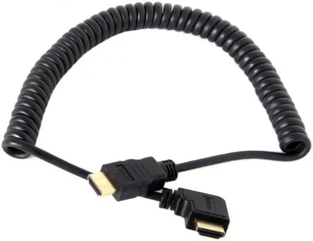 Main image of Chenyang Cable 90 Degree Right Angled HDMI to HDMI Stretch Spring Cable for HDTV DVB DVD PC 1.2m