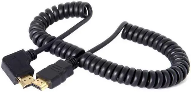 Alt view image 7 of 7 - Chenyang Cable 90 Degree Right Angled HDMI to HDMI Stretch Spring Cable for HDTV DVB DVD PC 1.2m