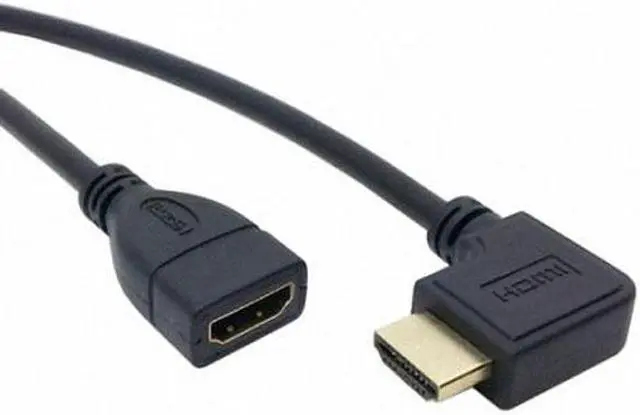 Alt view image 6 of 7 - Chenyang Cable Right Angled 90 Degree Connector HDMI 1.4 with Ethernet & 3D Type A male to A female Extension Cable 0.5m