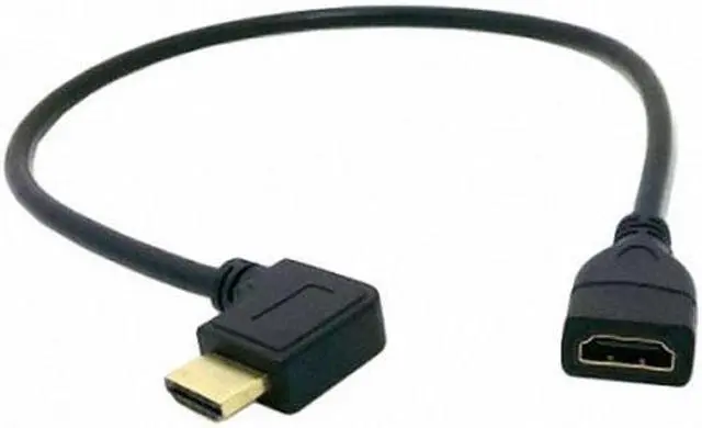 Alt view image 5 of 7 - Chenyang Cable Right Angled 90 Degree Connector HDMI 1.4 with Ethernet & 3D Type A male to A female Extension Cable 0.5m