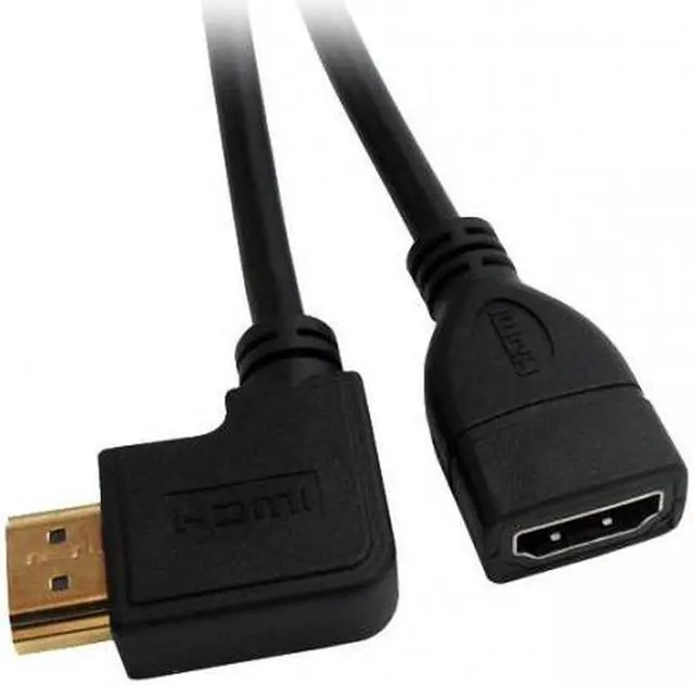 Alt view image 7 of 7 - KAIBOXIXI Left Angled 90 Degree Connector HDMI 1.4 with Ethernet & 3D Type A male to A female Extension Cable 0.5m